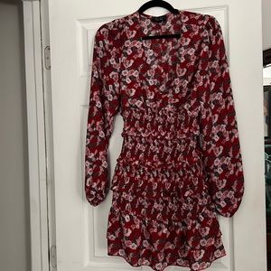 Trixxi Red Floral Tier Dress